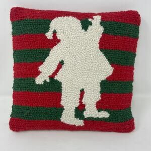 New! Peking Handicraft looped wool Classis Christmas Santa pillow
